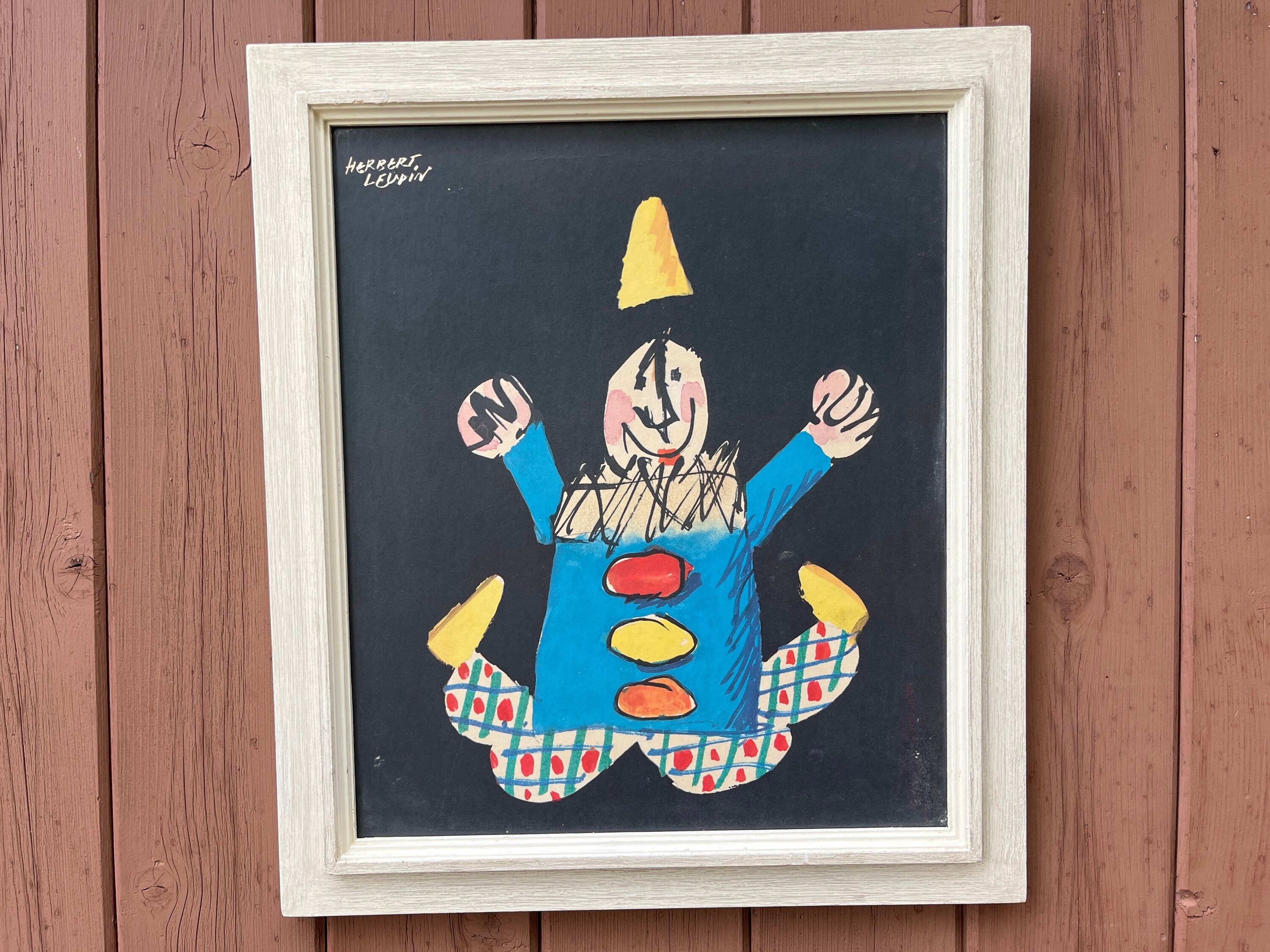 アート・デザイン・音楽 Cathelin Lithographe 1&2 1957-1982 Herbert Leupin Serigraph Poster “potent Optilets” Vintage Clown