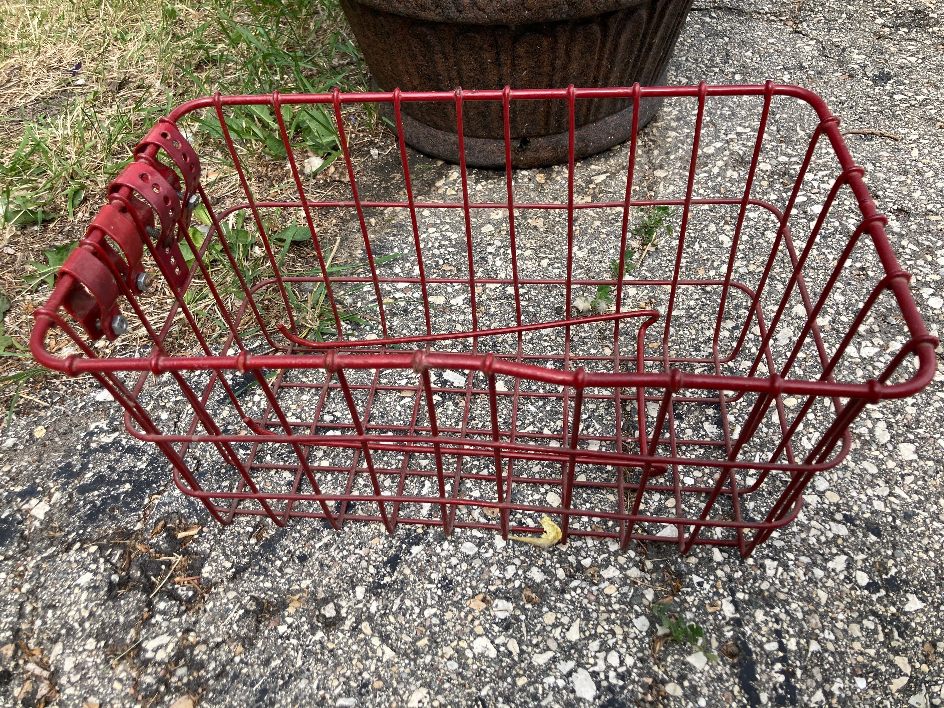 Basket Bicycle Wire red Coated Vintage Hardware Included Bike Basket  Carrying Storage