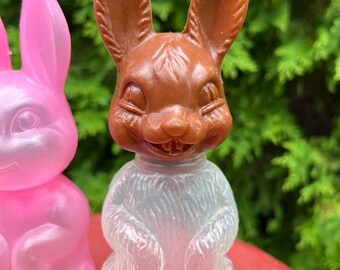 Rabbit Candy Container, Vintage Plastic Easter Bunny Rabbit