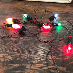 1940s Noma Christmas Lights Set of 7 Lights Set Working Vintage Noma Lites Set Xmas Tree Lights