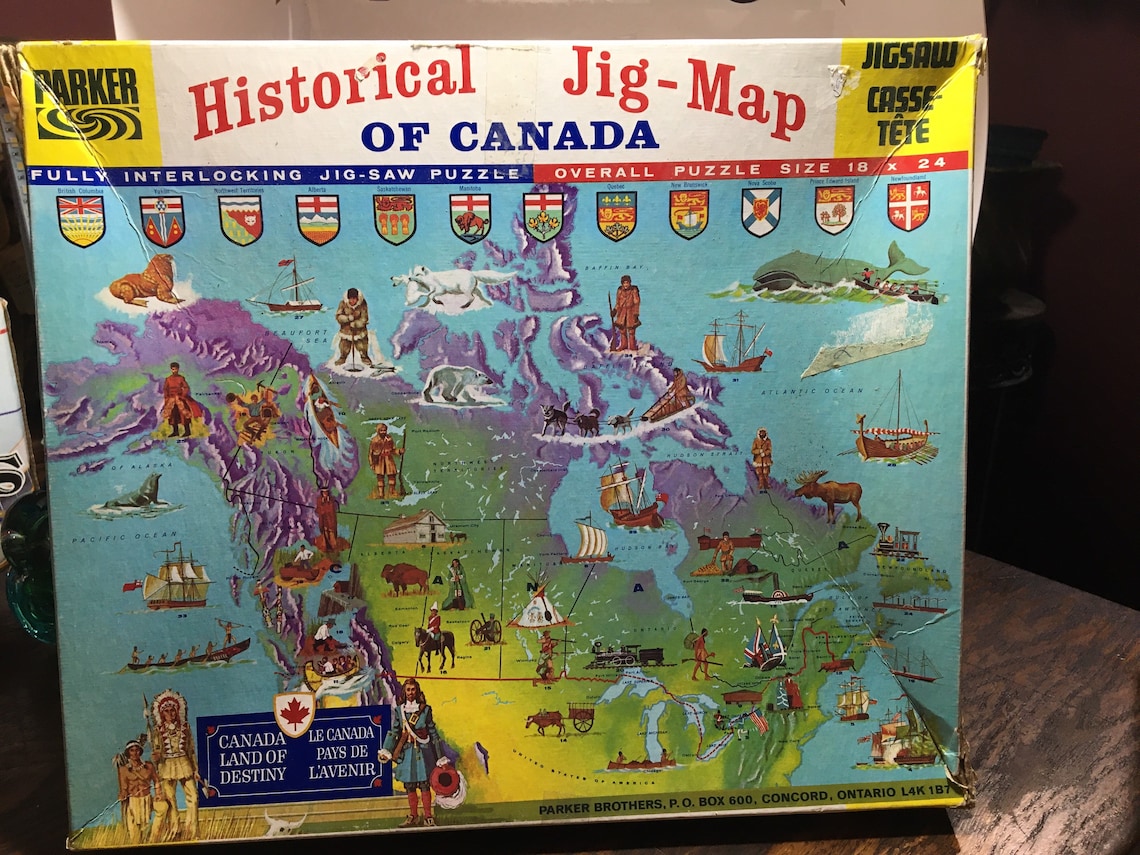 Jigsaw Puzzle Historical Jig Map of Canada Vintage Puzzle Etsy