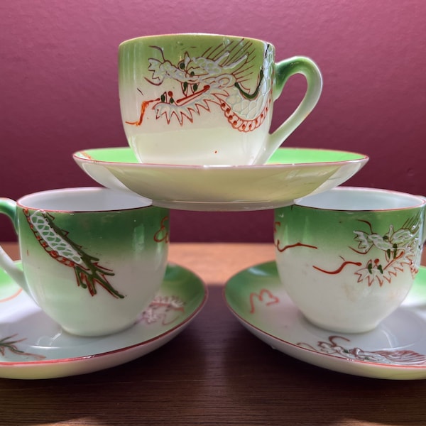 Occupied Japan Tea Set Dragon Etsy