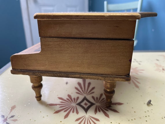 Piano Shaped Music Box Vintage Little Dancer Jewe… - image 6