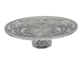 ＊ANNA＊Antique cake plate・* ② Anna Hütte Vintage Crystal Floral Cake Plate Flower Red Panels