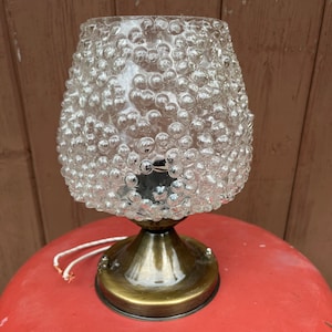 Lampada da soffitto in vetro a bolle MCM vintage - Finitura oro