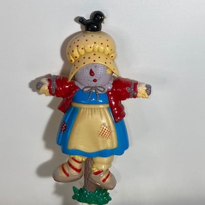 Mrs Scarecrow Decoration, Vintage Lawn Art, Scarecrow Yard Art, Plastic Lawn Decor, Garden Pick, Lawn Signs, Lawn Decorations,