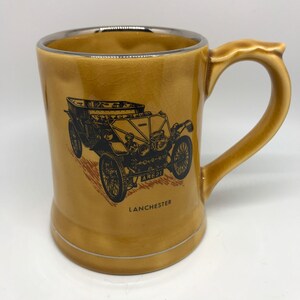 Beer Mug by Wade Moko Lanchester Car - Vintage Beer Mug / Tankard Stein Ceramic Mustard Gold Transportation Old Car Club Great Britain