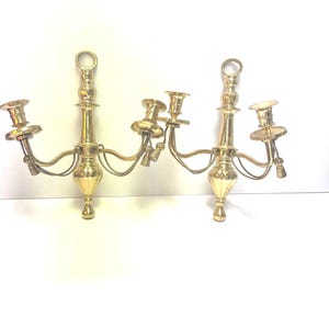 Kerzenleuchter Messing, Taper Kerzenhalter Gold, Decor, reich verzierten, Wandleuchte, Shabby Dekor, Vintage, Retro, viktorianisch, Seil und Quaste 2er-Set
