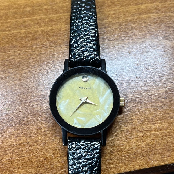 Movado women's watch with Genuine Lizard Leather band Vintage