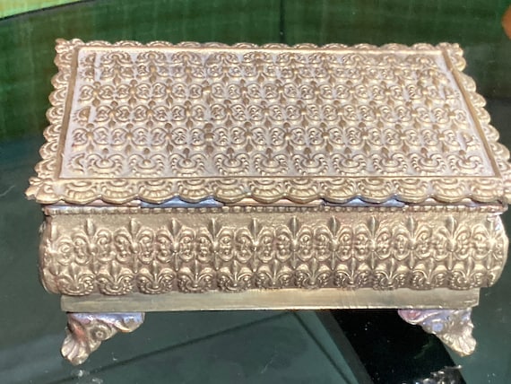 Vintage Solid Brass Trinket Box: Hollywood Regenc… - image 3