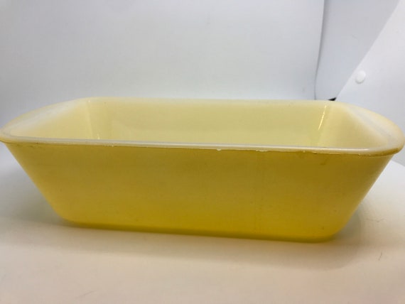 Vintage Glasbake Gelb Kastenform: Retro Küche Backform