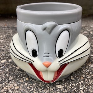 Mug Bugs Bunny Kids Cup 3D Childs Mug Collectible Vintage Warner Bros 1992 Looney Tunes