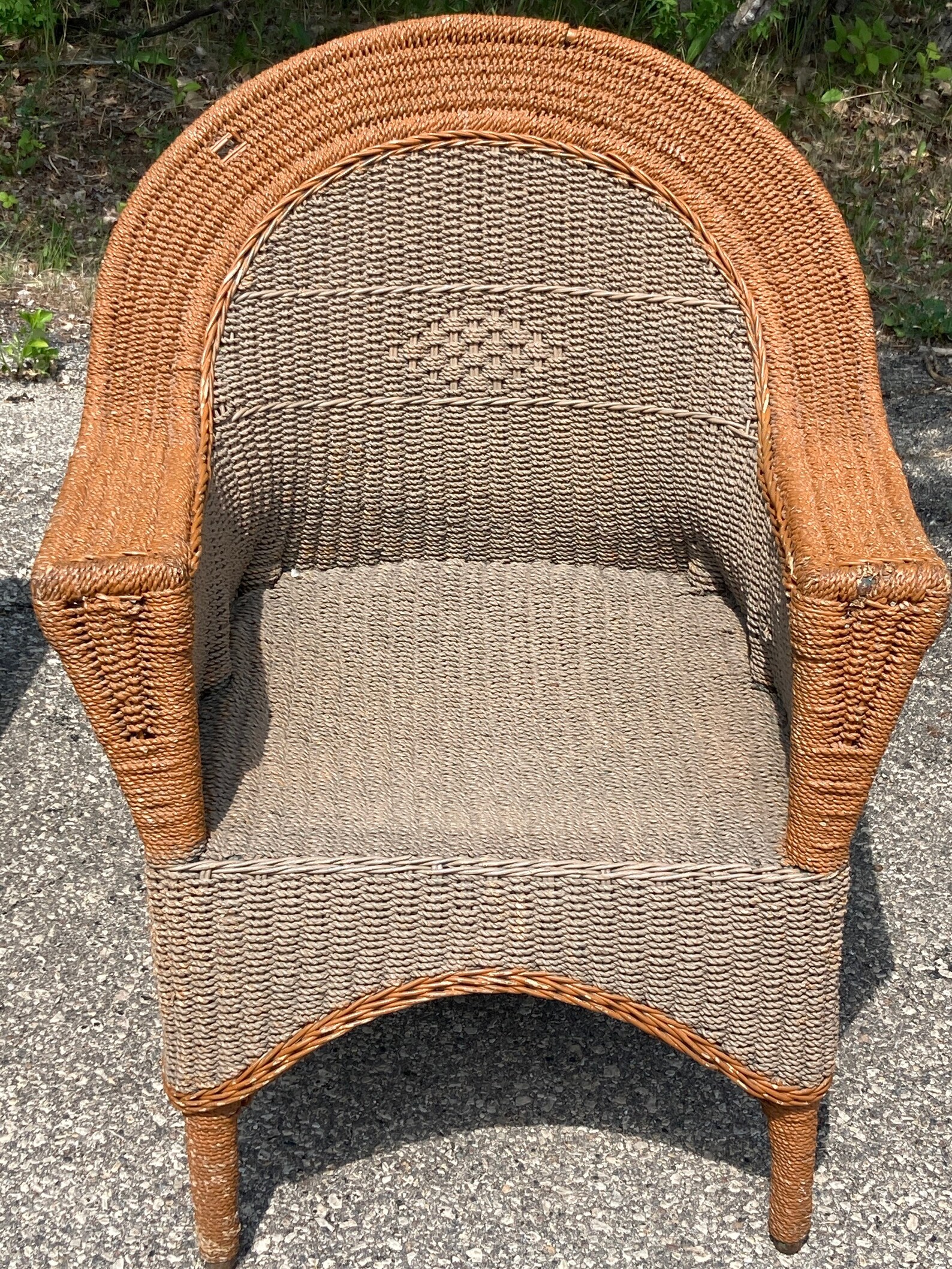 Wicker Chair Weave Wicker Armchair Patio Sunroom Porch Parlour Etsy