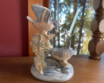 Birds, Bird, Collectible, Vintage, Bird, figurine, porcelain, Sitting on Branch Otagiri Japan