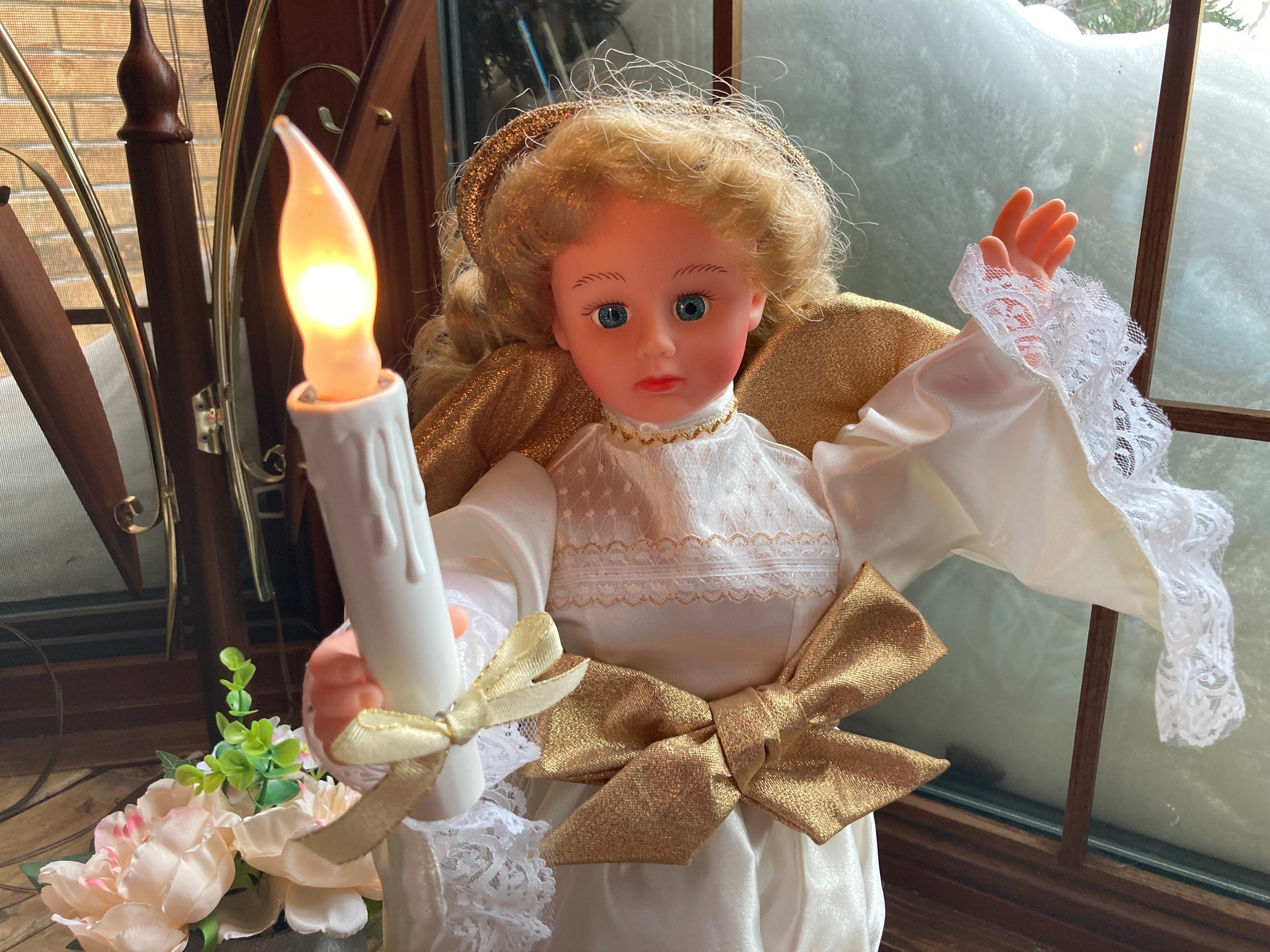 Christmas, Angel, Telco, Motion-ette, Animated, Figurine, Movement