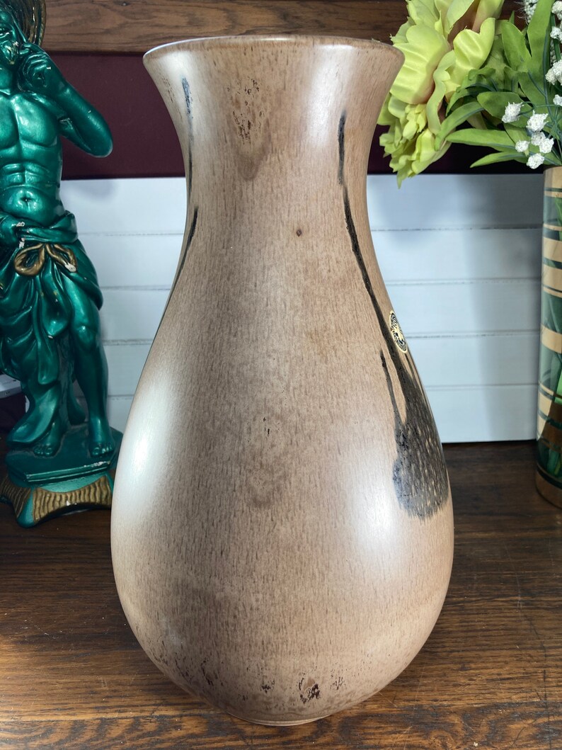 BMP Blue Mountain Pottery Vase Urn Mocha Ceramic Glaze Etsy