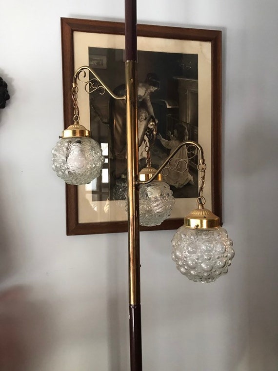Tension Pole Lamp Vintage Mcm Floor To Ceiling Pole Lamp Brass Etsy