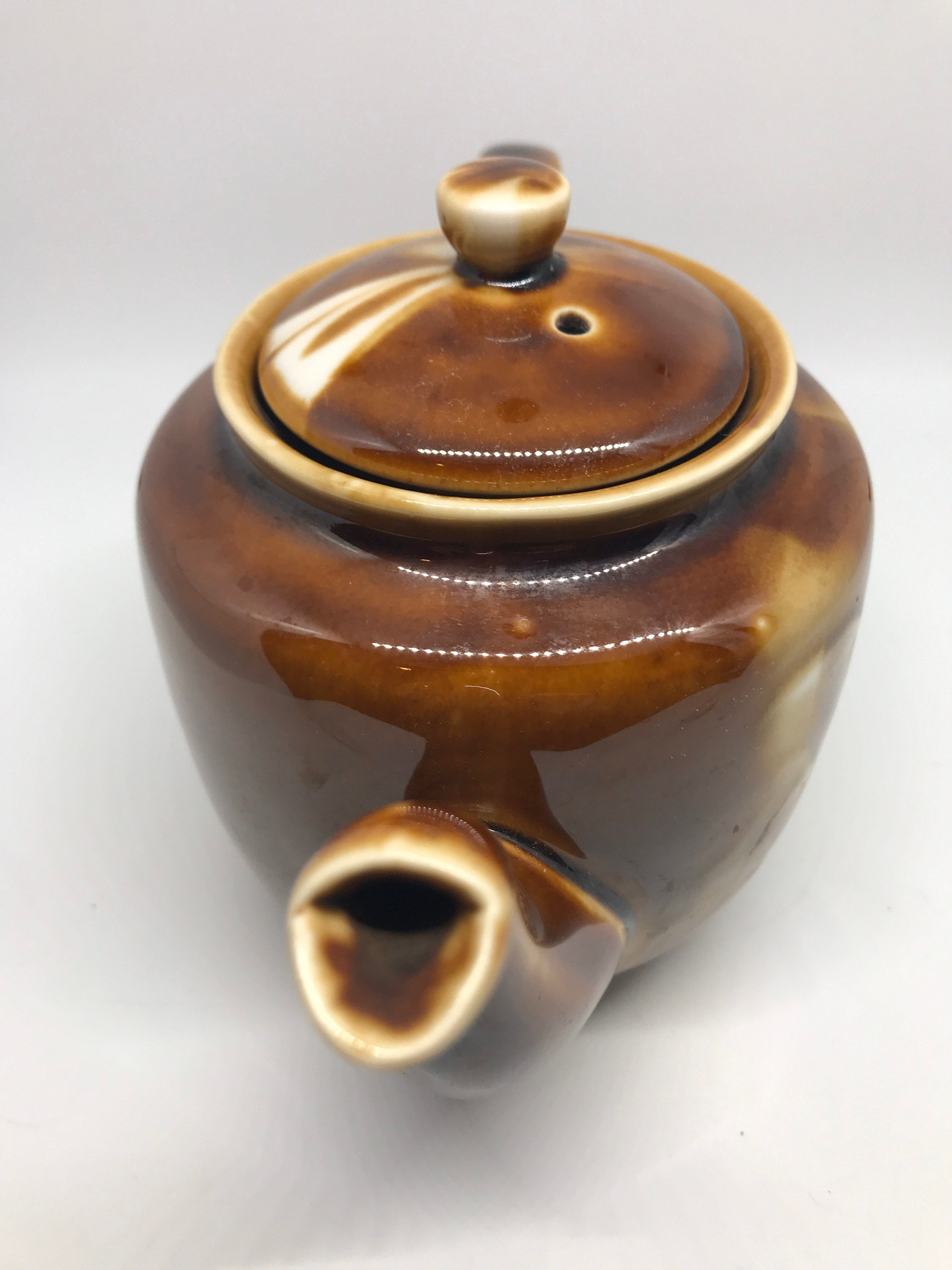 Brown Drip Ceramic Glaze Vintage Teapot Cream Coffee China Etsy