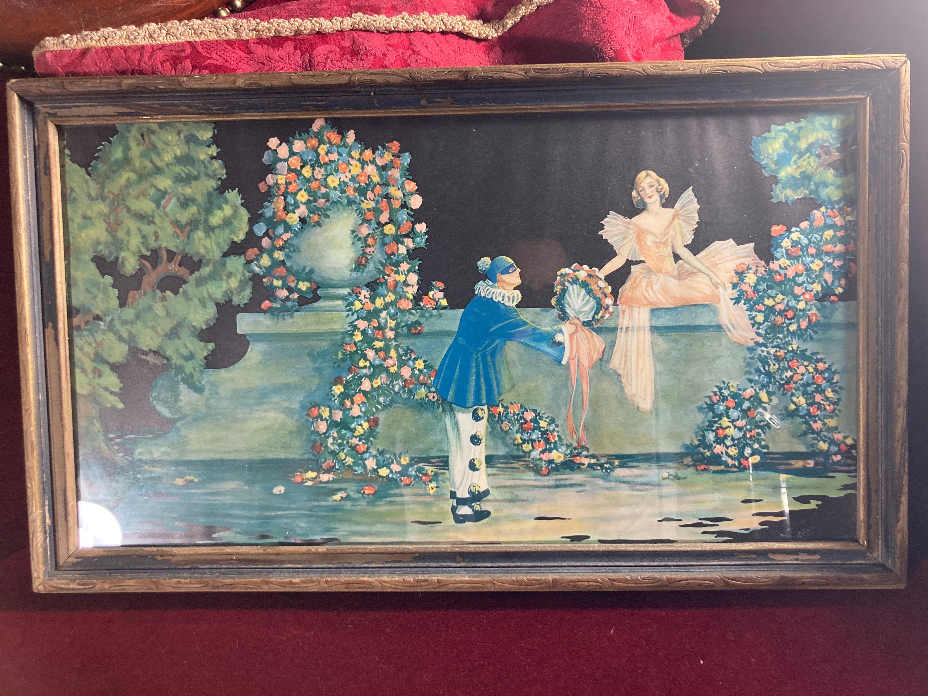 TSANYA MARYGOLD Lithograph USA Art Deco the Love Serenade Antique