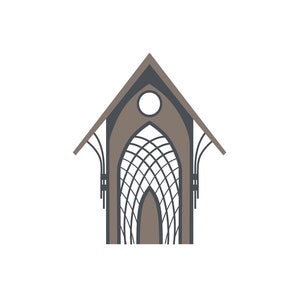 Minimalist Rendition - Cooper Chapel - Bella Vista, AR.  8.5 x 11 Print.