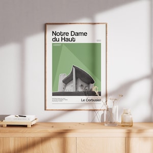 Le Corbusier Ronchamp Architecture Print: Modernist Wall Art