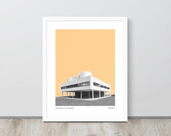 Villa Sacouer Le Corbusier gerahmt Architektur Poster | Moderne Wand Kunst Druck