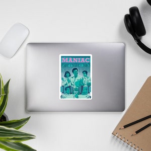 Maniac Sticker – Minimalist Netflix Art, Jonah Hill Emma Stone, Sci-Fi Series Sticker, Retro Aesthetic Vinyl Decal, Aspect Archive