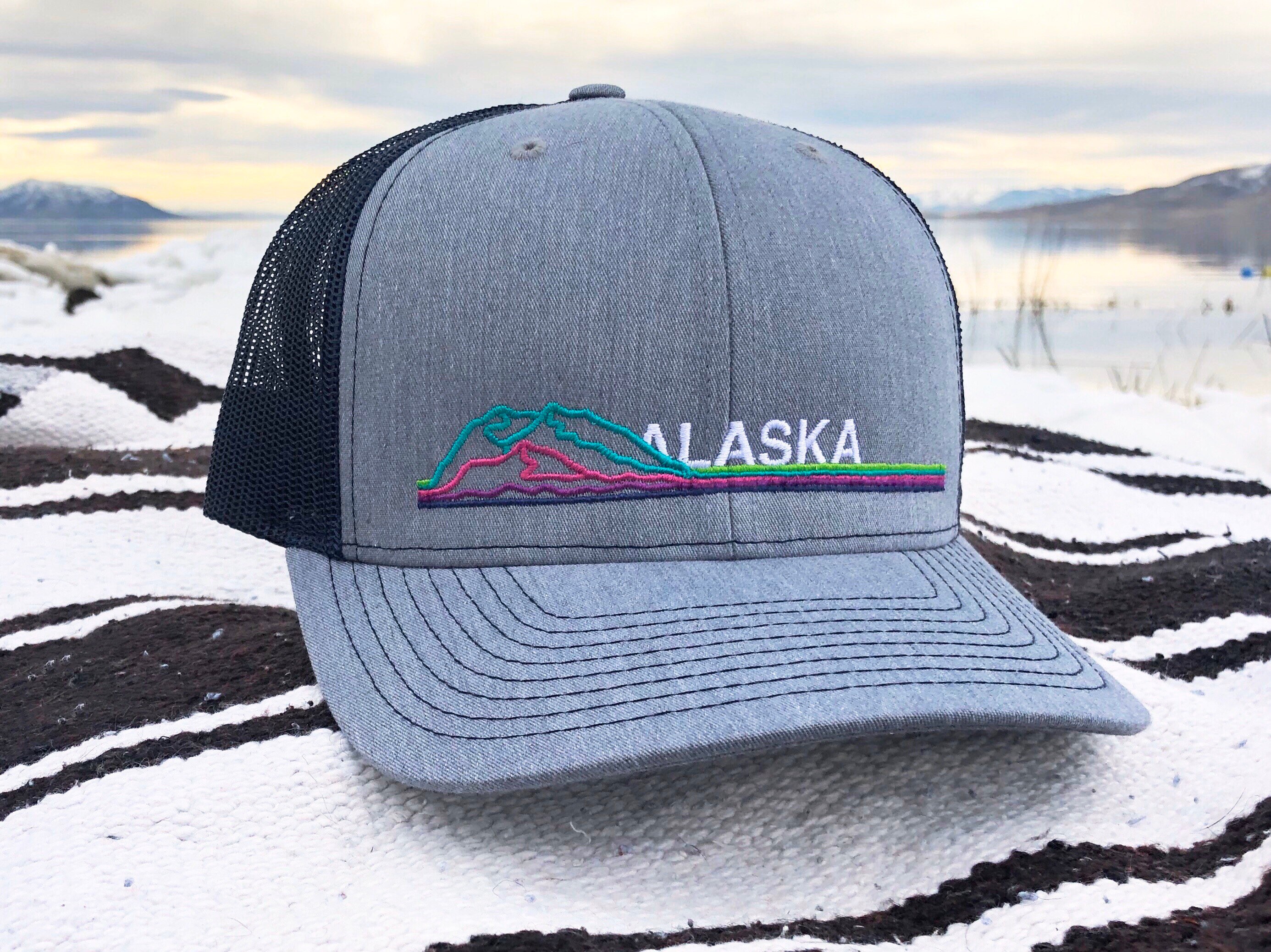 Montana Mountain Reflection Leather Patch Hat