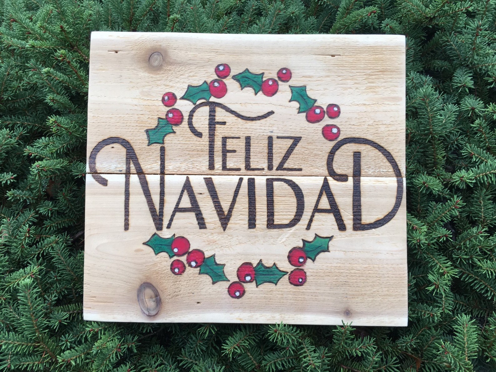 Feliz Navidad Spanish Christmas Wood Sign Reclaimed Wood - Etsy