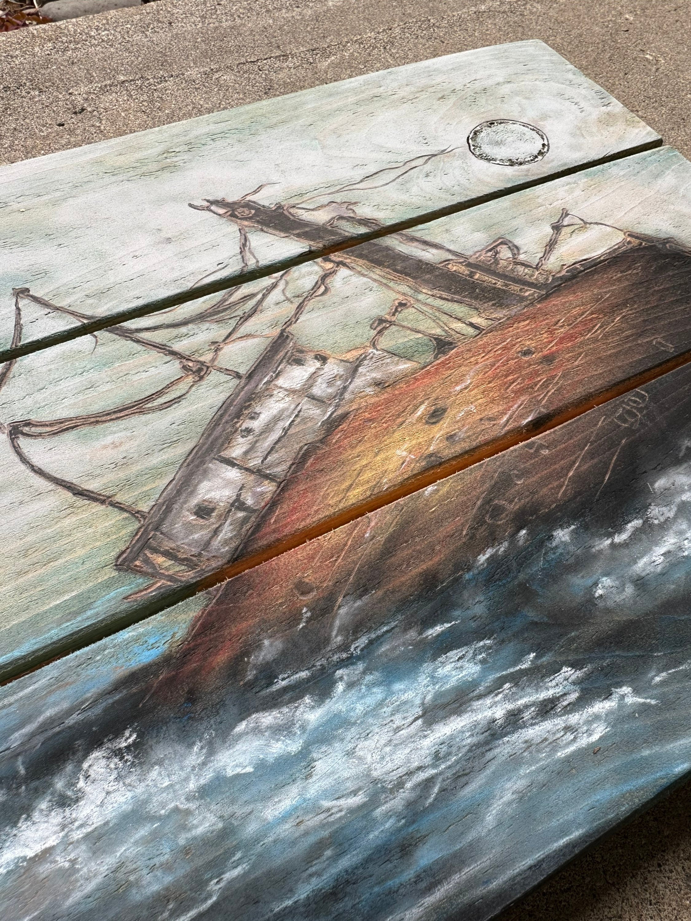 Shipwreck Art Original Art Nautical Ship Art Wood Art Etsy shipwreck-art-original-art-nautical-ship-art-wood-art-etsy