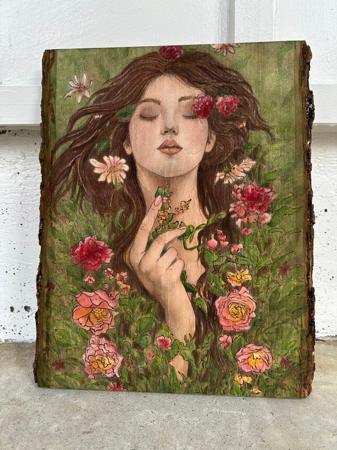 Woman Art, Original Art, Wood Decor, Wood Art Etsy