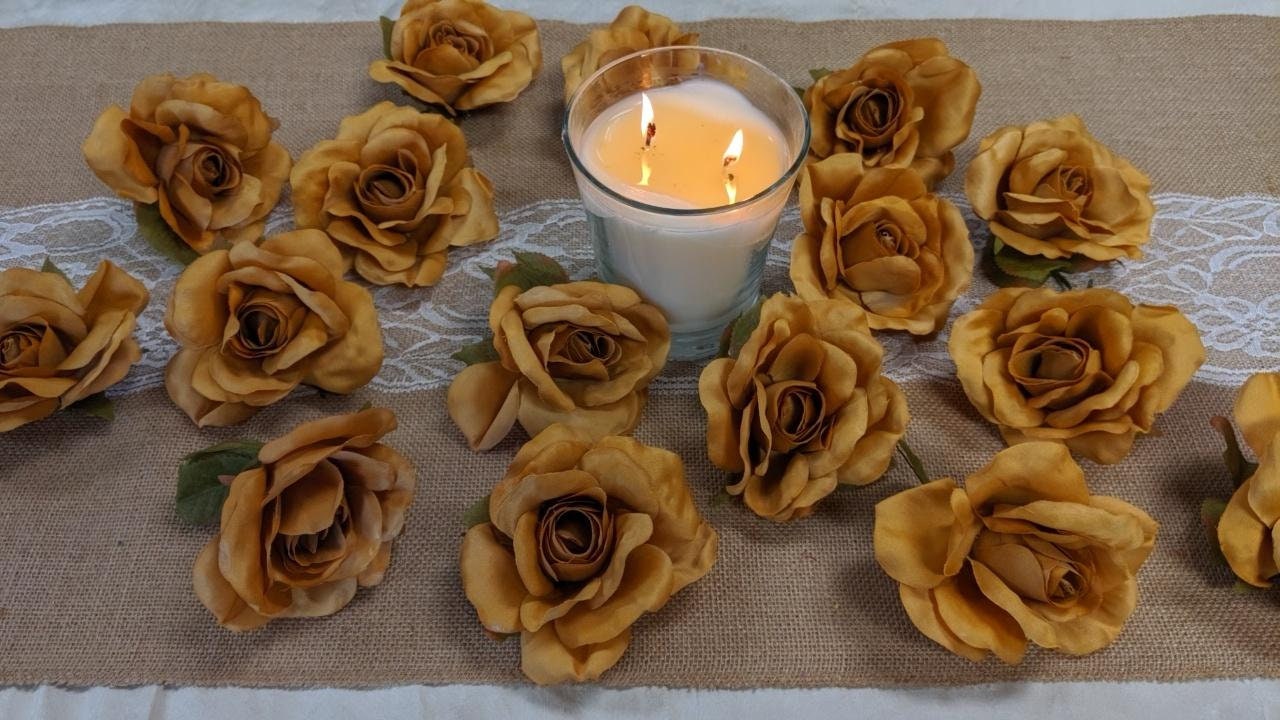 Antique Gold Silk Rose Head Etsy