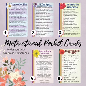 Motivational Tips Pocket Cards & Handmade Envelopes