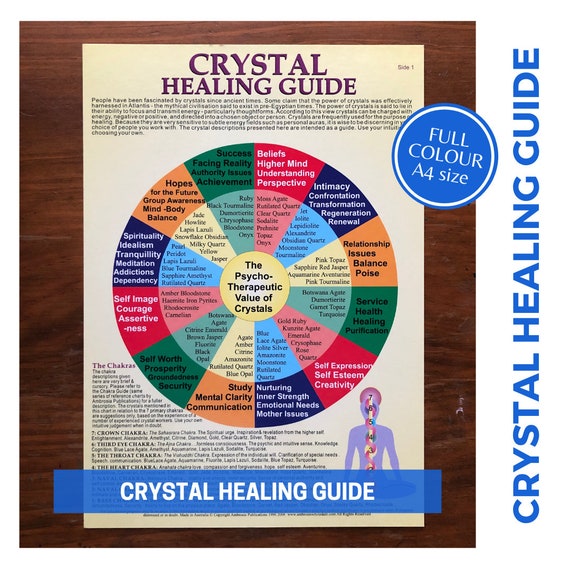 Crystal Healing Guide Chart Etsy Australia