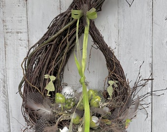 0stern wreath natural birch branches spring wreath with quail eggs