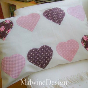 Pillow cover 40 x 60 cm appliques,heart in country style image 9