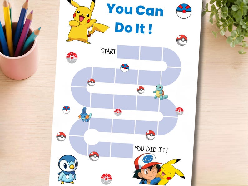 Pokemon Printable Reward Chart for Kids | Stay in Bed Behaviour Chore ...