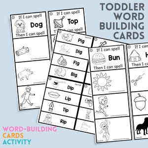 Word Builder Cards | Preschool Literacy Activities | Phonics, Sight Words & Spelling Practice for Toddlers and Kids