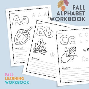 ABC Fall Workbook • Alphabet Tracing Worksheets • Educational Printable for Toddlers & Preschool