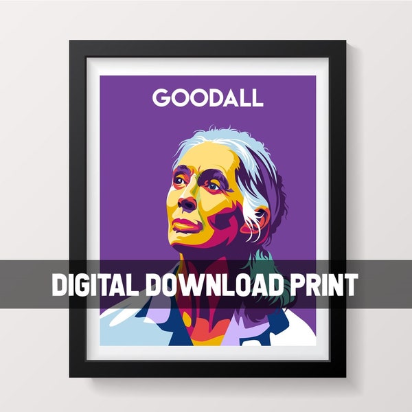 Jane Goodall Poster, Science Poster, Wall Art Decor, Feminist Print