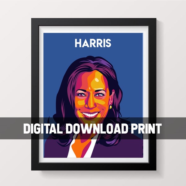 Kamala Harris Poster, Political Women Poster, Digital Art Print, Feminist Poser, Science Poster, Wall Art Decor, Feminist Print