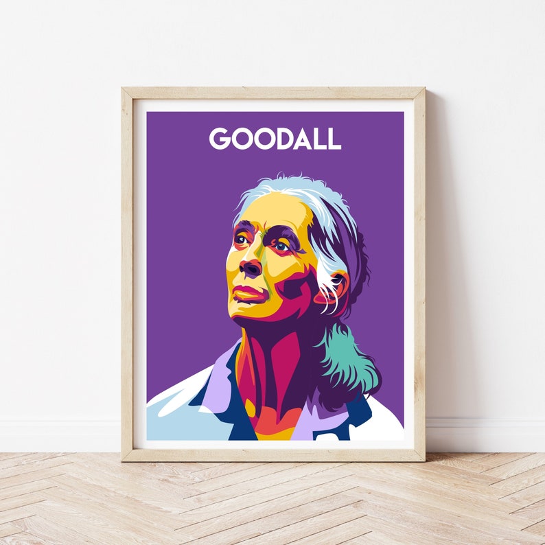 Jane Goodall Poster Famous Women Poster Wall Art Decor | Etsy