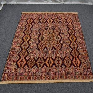 Area Rug 5x6, High Quality Rug, Wool Rug, Kilim Rug, Swedish Rug, Deco Rug, Ethnic Rugs, Organic Rug, Design Rug, Indoor Rug, Accent Rug