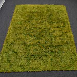 Shaggy Tulu 5x7 Rustic Flokati Wool Shag Rug Only Green Décor Fluffy Kilim Handmade Rug