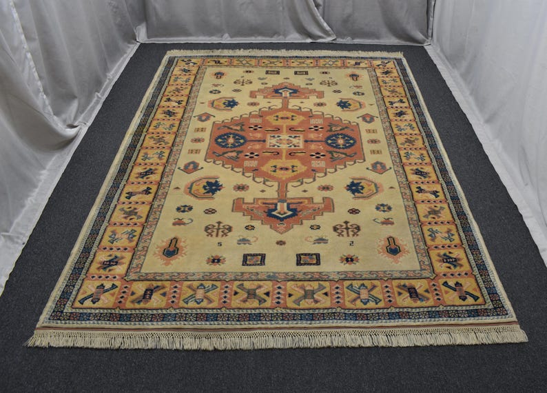 Large Wool Rug 7x9, Floral Colorful Area Rug, Oversize Rug, Woven Rug ...