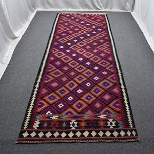 Turkish Unique Deco Colorful Rug Runner 4x12