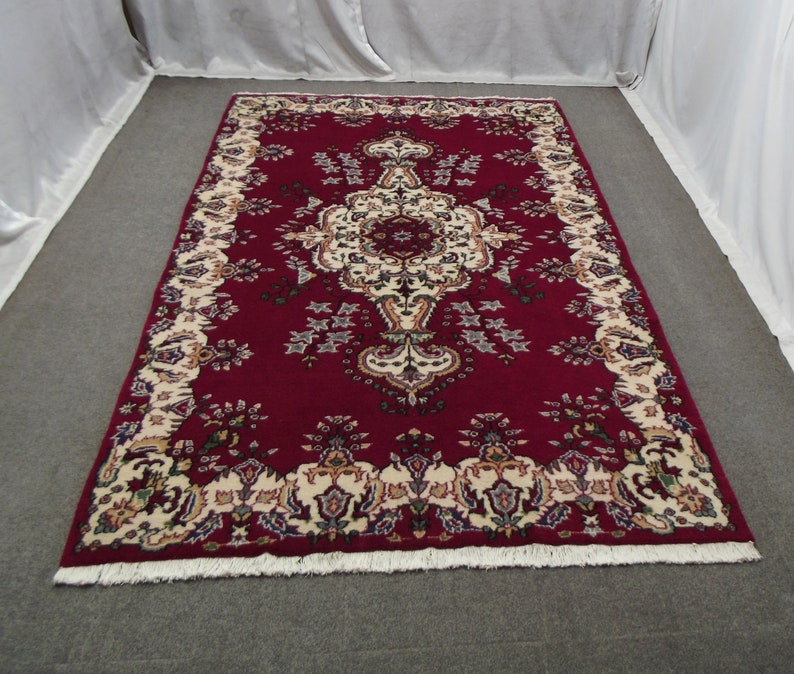 Vintage Rug 6x9 Red Rug Large Oversize Rug Burgundy Rug Etsy