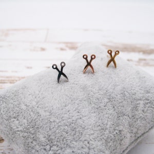 Mini scissors earrings, stainless steel earrings available in different colors