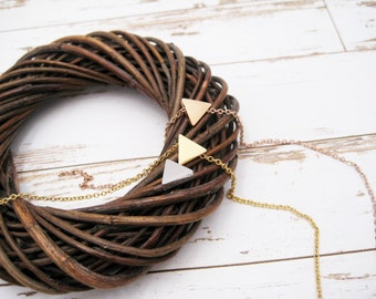 Edelstahlkette mit Dreieck, Anhänger geometrisch, Edelstahl goldfarben, zierliche Kette, Edelstahl rosegold, Geschenk für Sie