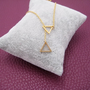 Stainless steel chain with triangles, Y-chain, stainless steel gold-colored, delicate chain, stainless steel silver-colored, gift for her